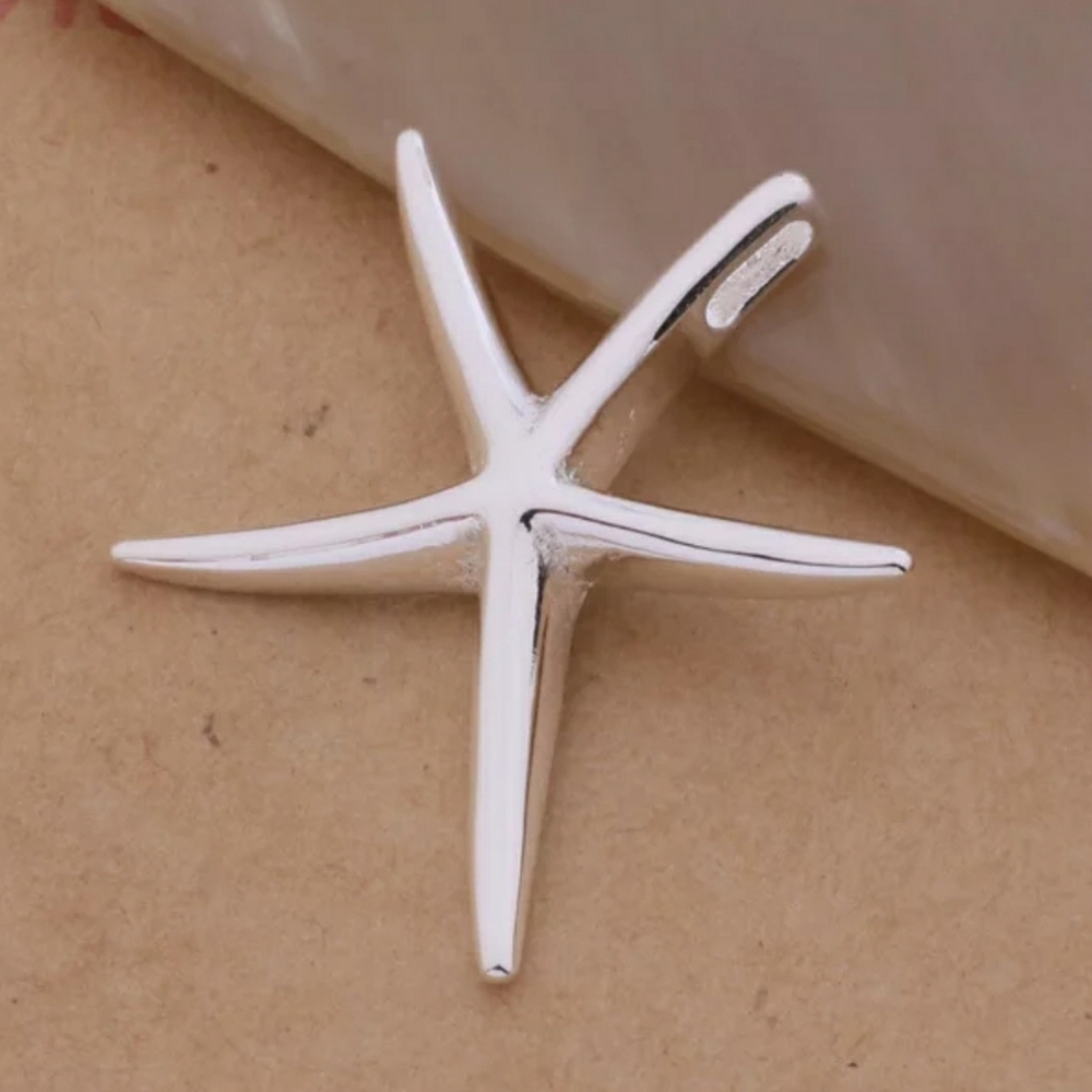 Beautiful Silver Starfish Pendant Necklace - Picture 2 of 3